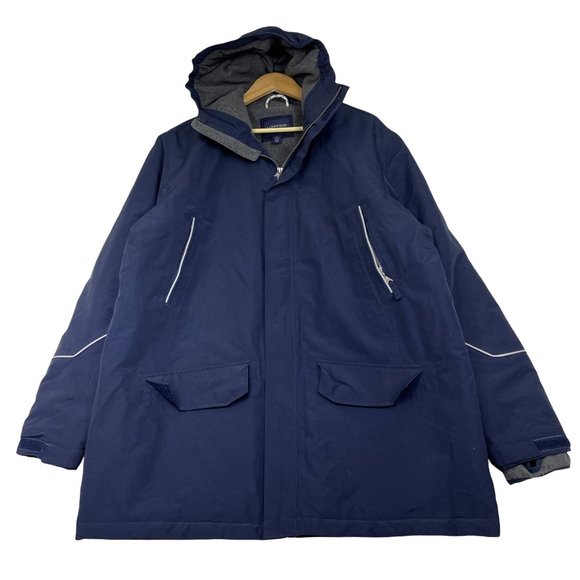 Lands' End Jackets \u0026 Coats | Lands End Mens Fleece Lined Squall Parka Jacket Size L Blue Insulated Waterproof | Color: Blue | Size: L | Shinycoal98's